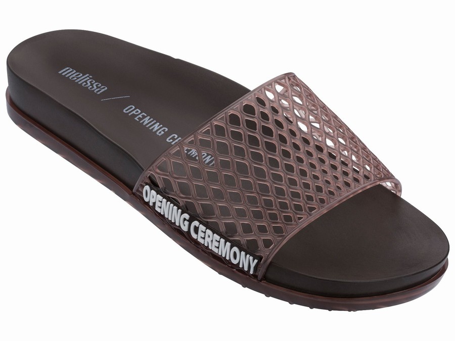 Chanclas De Baño Melissa Opening Ceremony Flipp Mesh Mujer - Gris Oscuro - Argentina YKL-967208